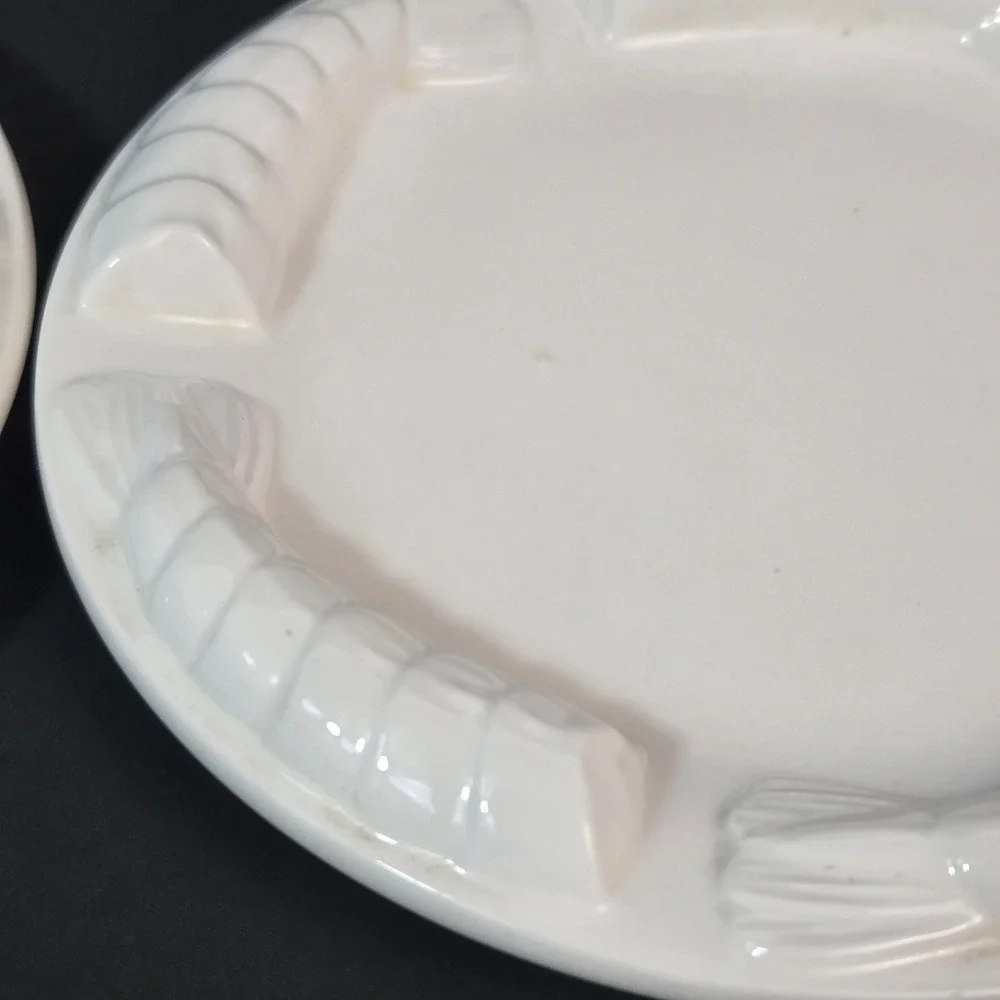 Vintage 1984 Shafford Japan Shrimp Cocktail Plates White Ceramic Set of 2 6.25in